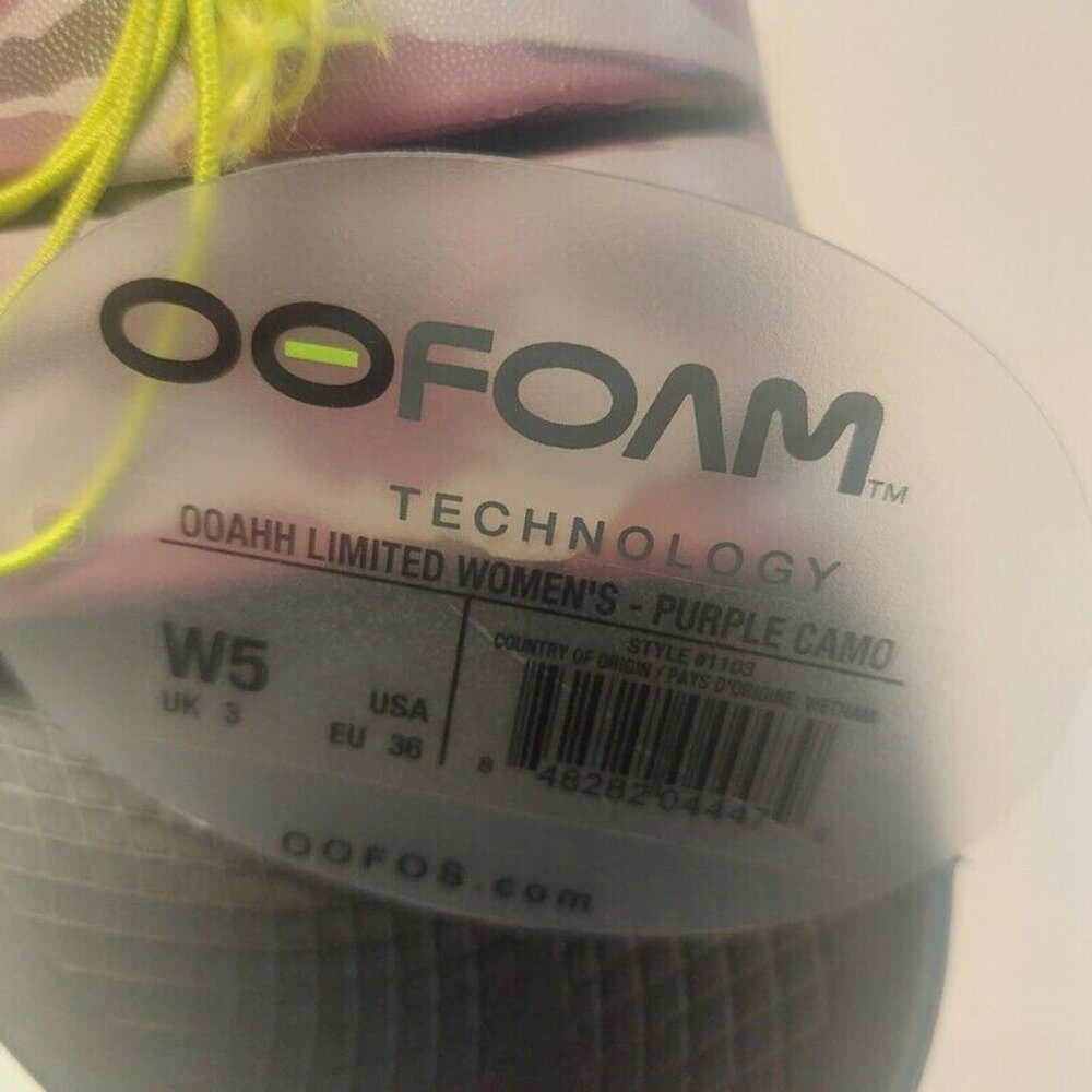 OOFOS Ooahh Limited Recovery Slide Womens Size 5 Pool Sandal Purple Camo - Picture 10 of 11